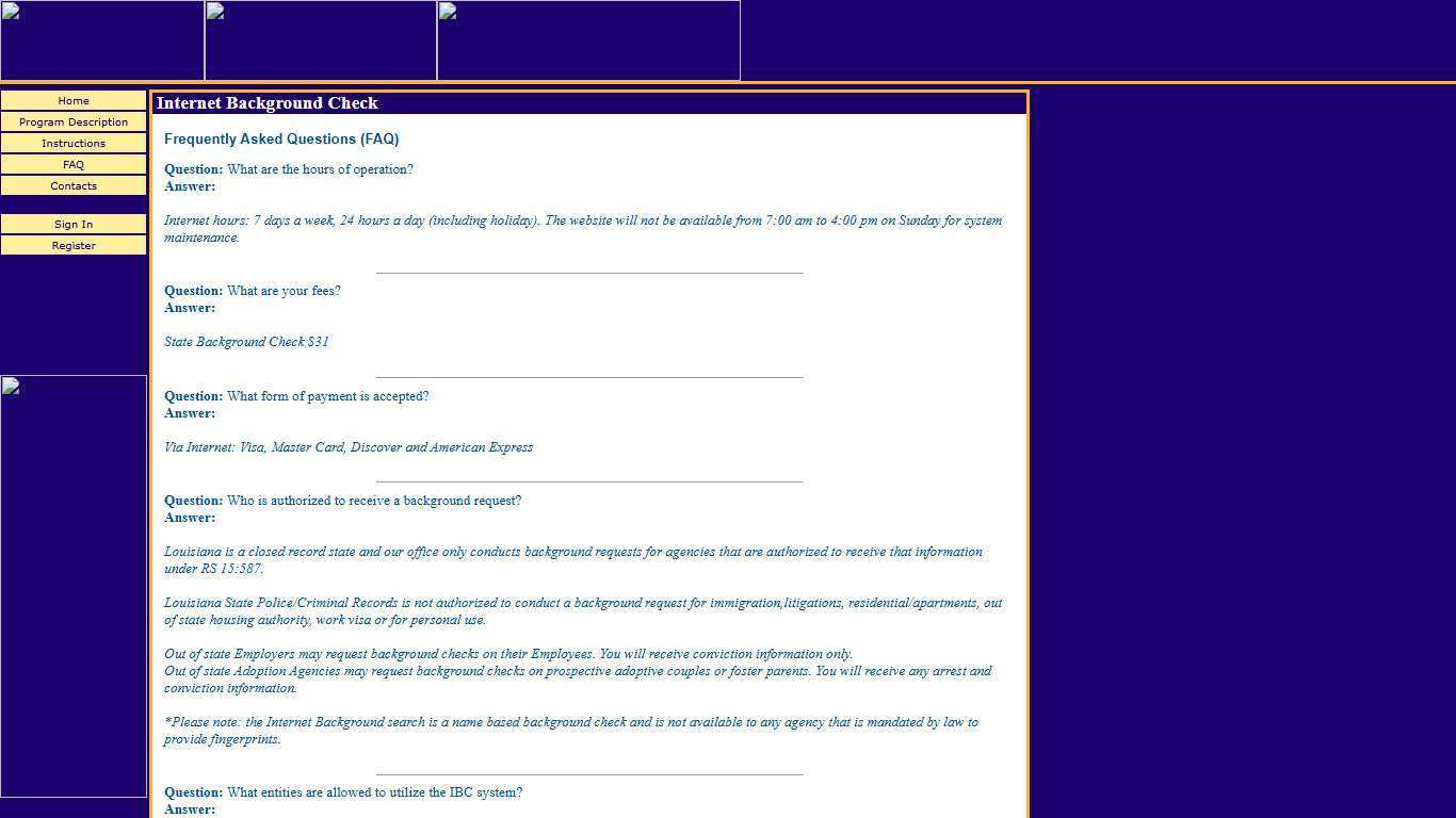 LSP Internet Background Checks :: Frequently Asked Questions